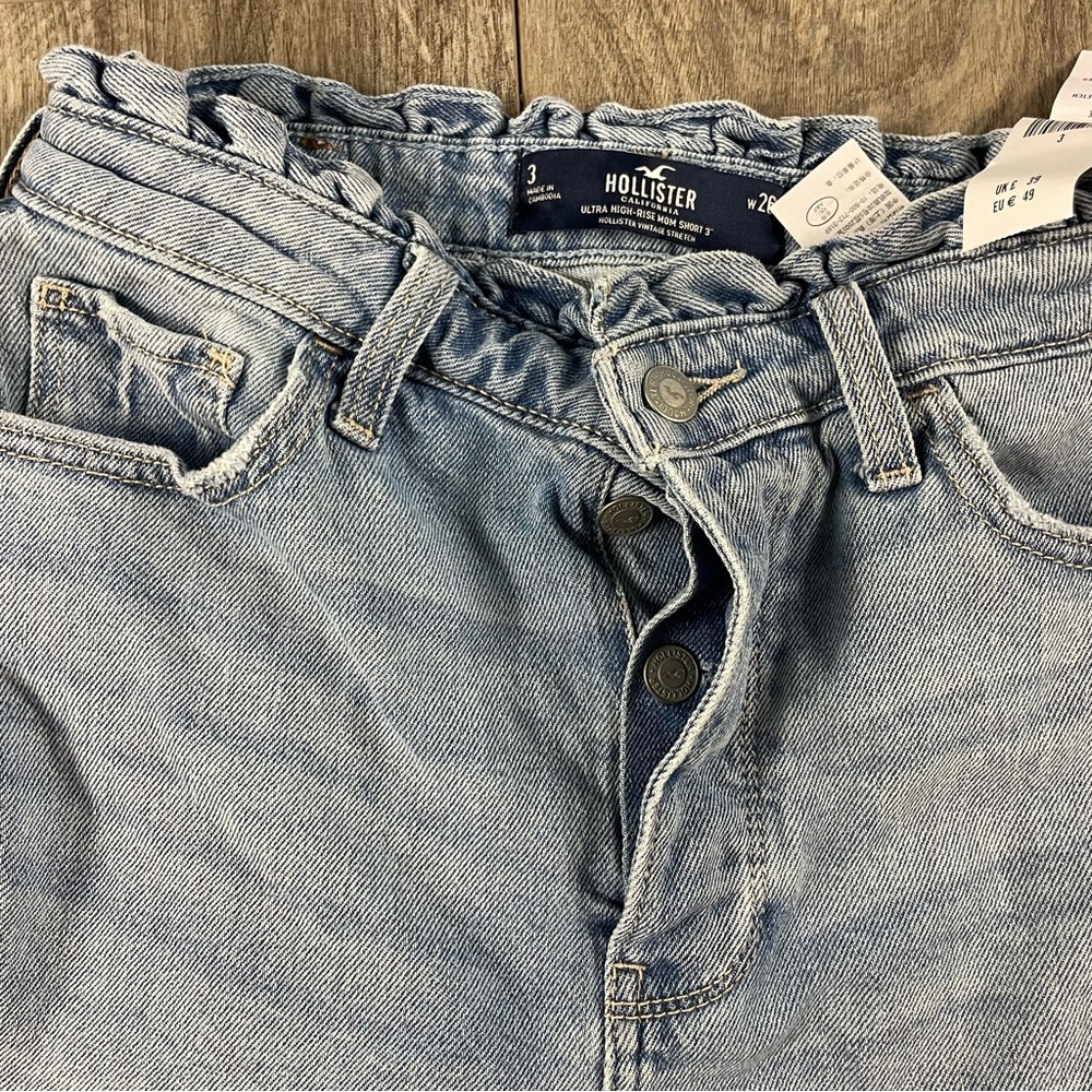 Hollister Ultra High Rise Mom Shorts Vintage Stretch 3" New - Picture 5 of 9